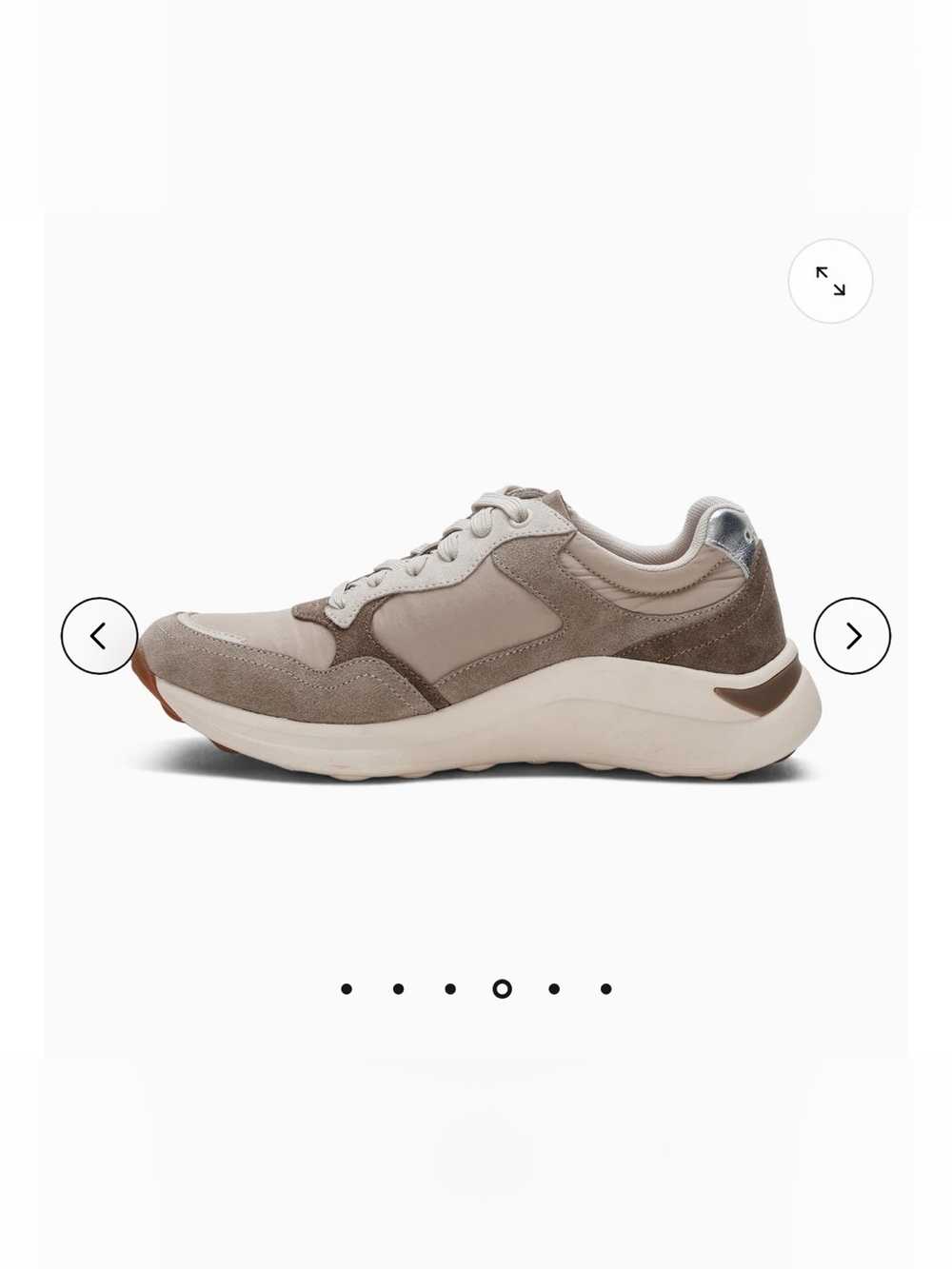 Aetrex  Molly Women's Taupe and Cream Suede-Panel Sneakers